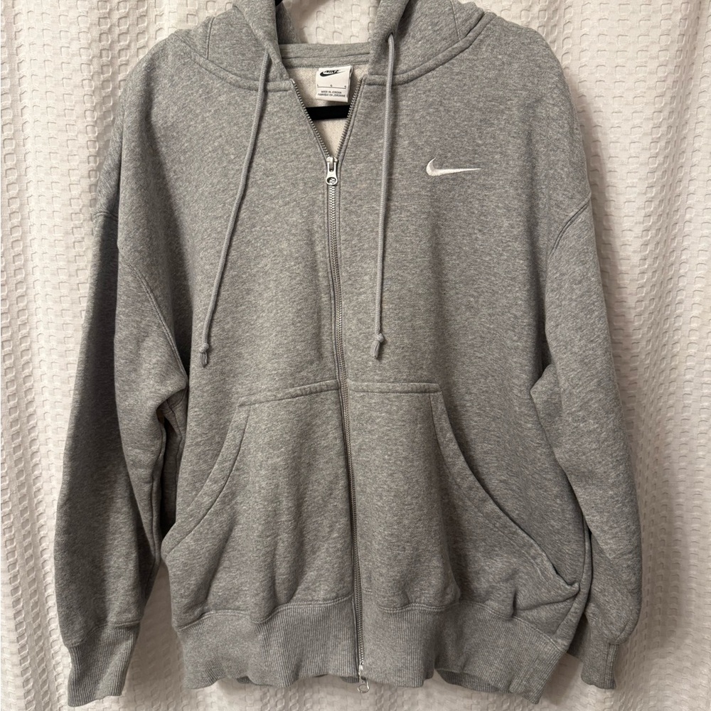 Nike Gray Zip-Up Sweater Athletic Casual